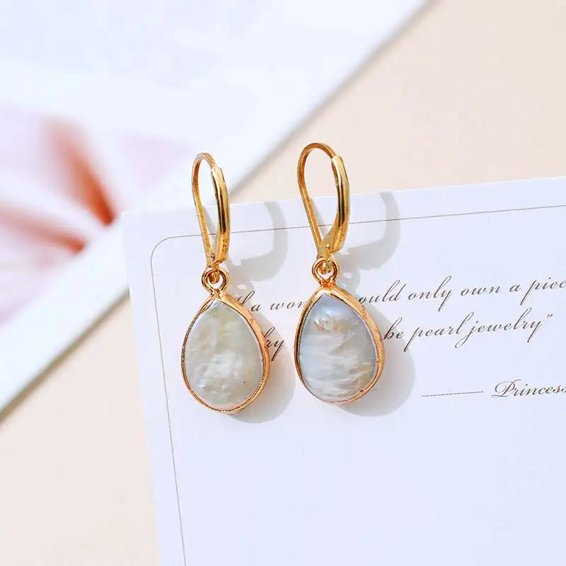 DAIMI 14 15 мм серьги с жемчугом серебро 925 пробы рычагом сзади милый жемчуг висячие