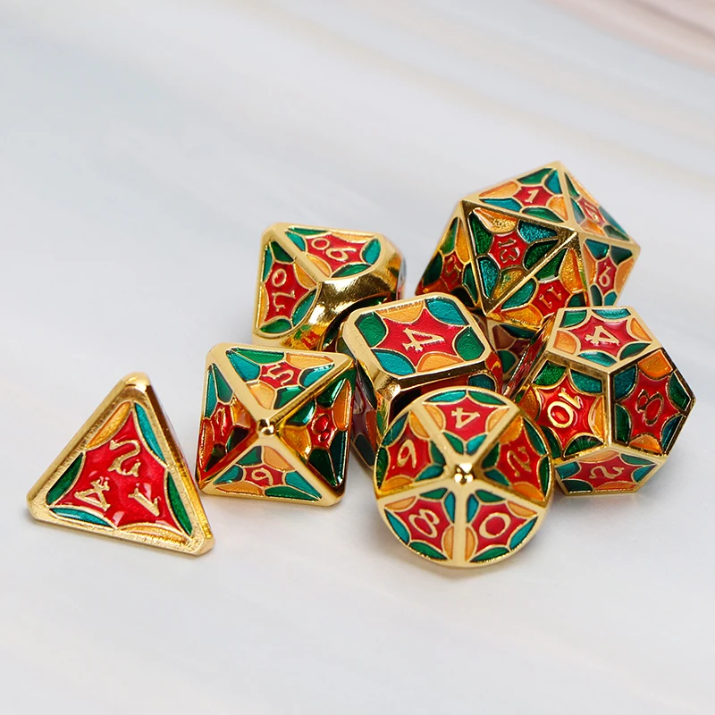 Игральные кости Dnd комплект многогранные подземелья и Дракон Металлический