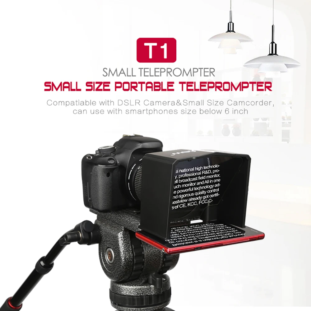 Смартфон Bestview T1 телесуфлер для YouTube видео интервью камера Canon Nikon Sony DSLR фотостудия