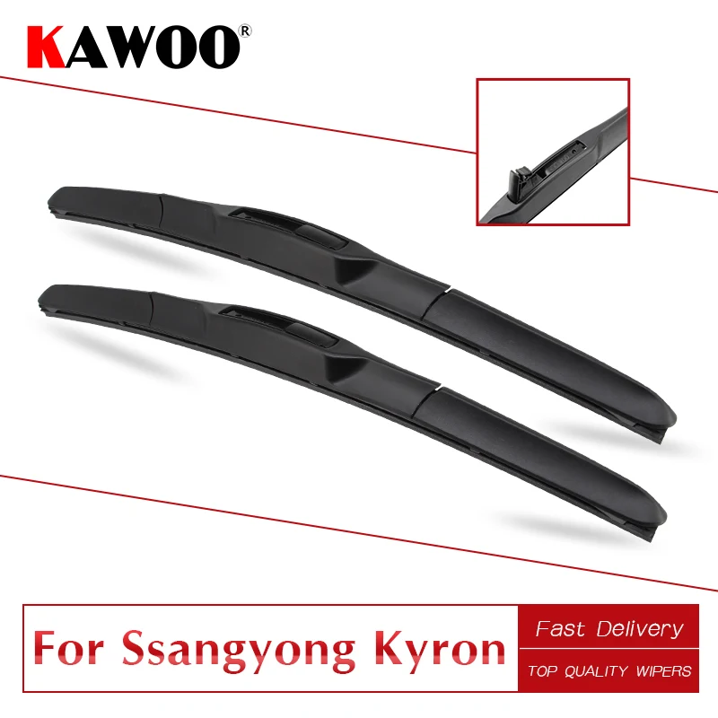 

KAWOO For Ssangyong Kyron 22"19" Auto Soft Rubber Clean The Windshiel Wipers Blades Fit U Hook Arm 2005 2006 2007 2008 2009 2010