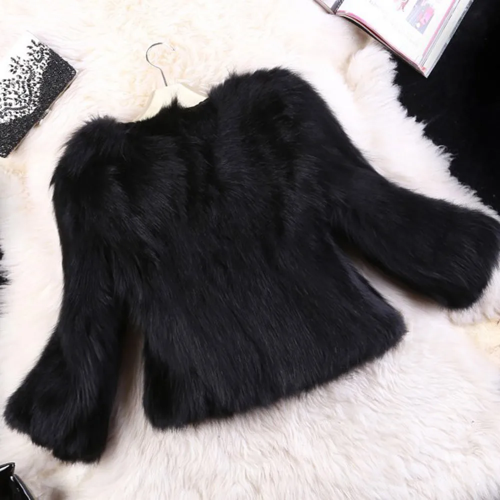 

Elegant Faux Fur Coat Women Soft Fur Cardigan Coat Jacket Fluffy Fur Jacket Female Plush Overcoat Pocket Casual Teddy Outwear