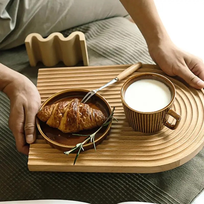 

Wooden Coffee Tray Wine Dessert Food Cake Kitchen Storage Tray Organizer Jewelry Serving Tray Decoration Home