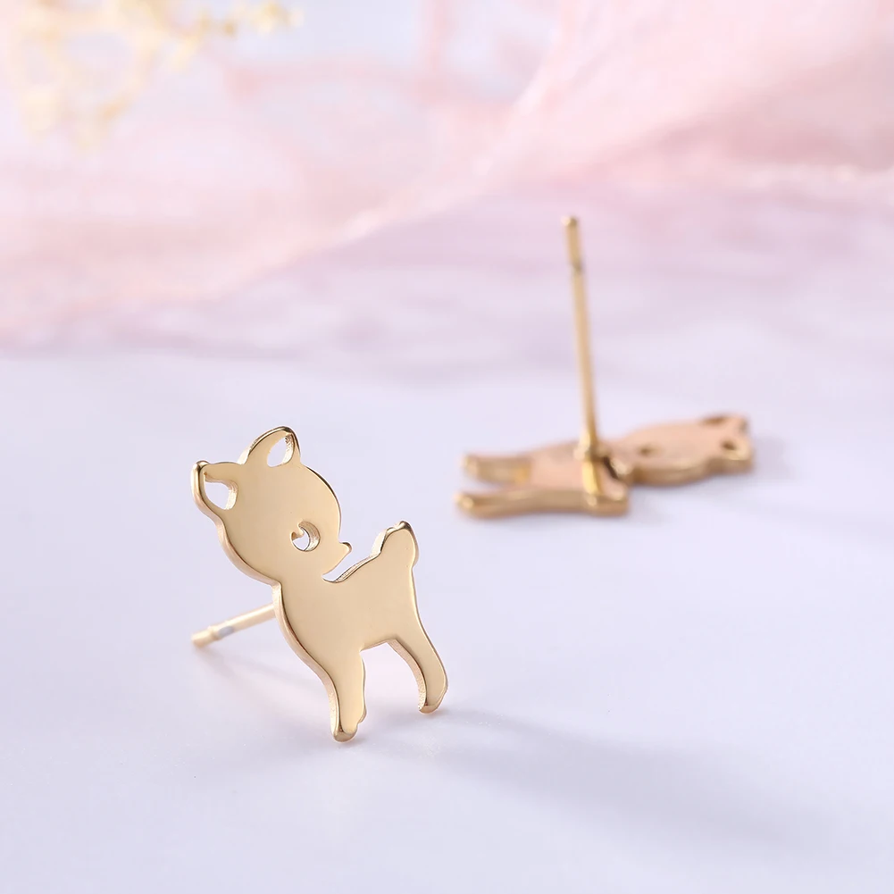 Серьги с животными из нержавеющей стали Мой Ежик в форме овечки маленькие милые