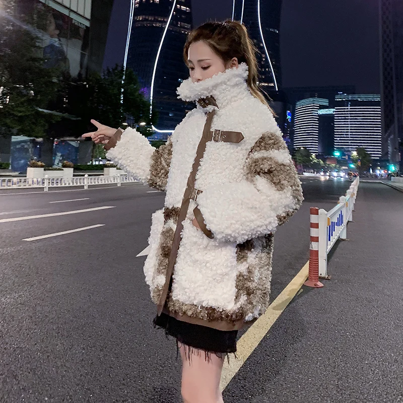 Women 2020 Winter Fashion Teddy Bear Jacket Coat Female Thick Warm  Outwear Overcoat New Faux Lambswool Fur Coats Y998
