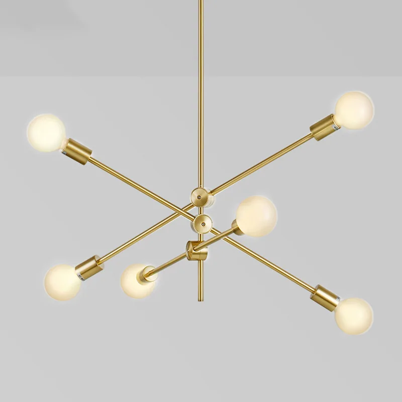 Золотая современная люстра Потолочная подвесная скандинавский постсовременный