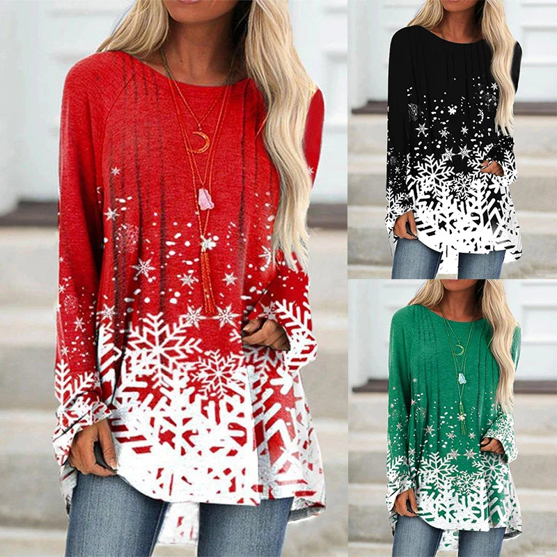 

Женский пуловер с круглым вырезом, разноцветная свободная футболка с длинными рукавами и абстрактным рисунком, весна-осень