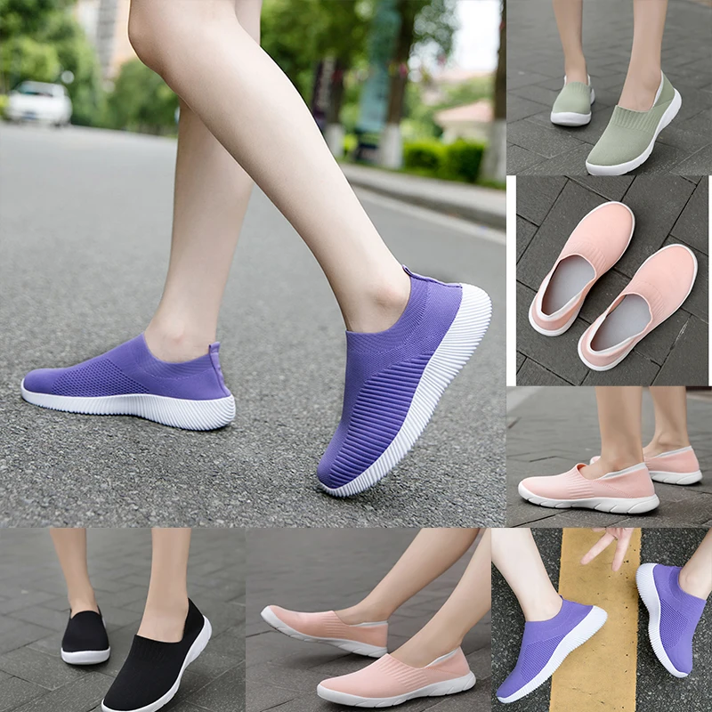 

New women's shoes spring and summer high quality comfortable breathable shoes grey black green leisure flat shoes 034