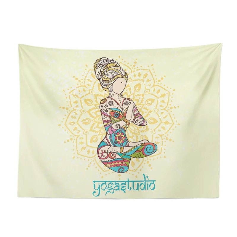 Альтернативный женский гобелен для йоги перевернутая мандала чакра гостиная