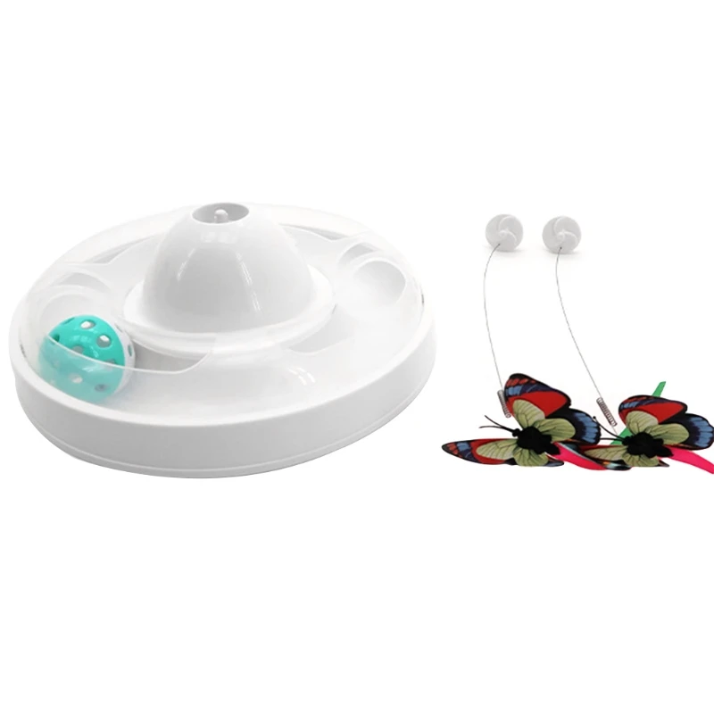 

Kitten Toys 360 Degree Automatic Rotating and Realistic Fluttering Butterfly Chaser Electronic Cat Toy Crinkle Balls T21C