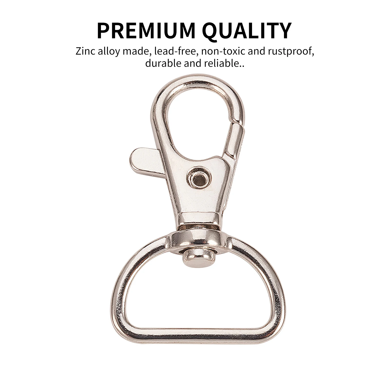 20pcs/Lot Silver Metal Key Chain Ring Swivel Lobster Clasp Clips Hooks Keychain Split DIY Craft Bag | Дом и сад