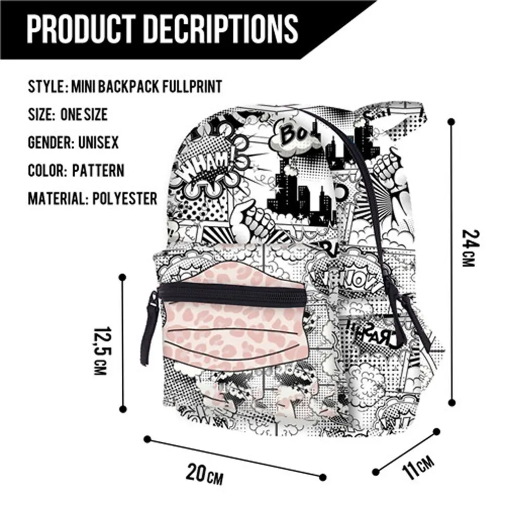 Japanese Backpack Anime Print Fashion Kids Backpack For Girl And Boys Mini Backpack Cute Cartoons School Bag Waterproof