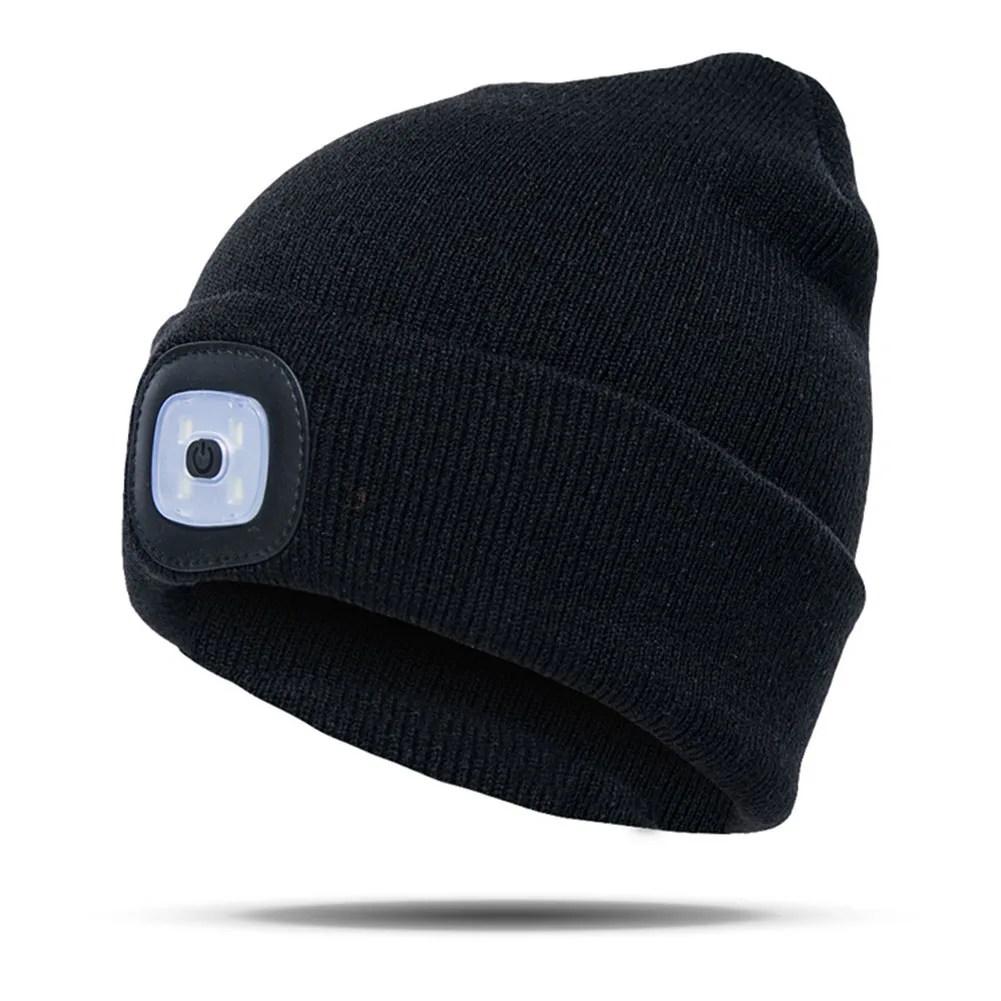 

Unisex Running Fishing Outdoor Beanie Camping LED Light Hat Climbing Knitted