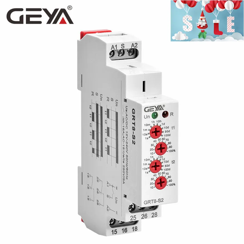 GEYA реле времени цикла регулируемое AC220V 16A AC/DC12V-240V реле повтора SPDT таймер электрическое защитное асимметричное реле времени