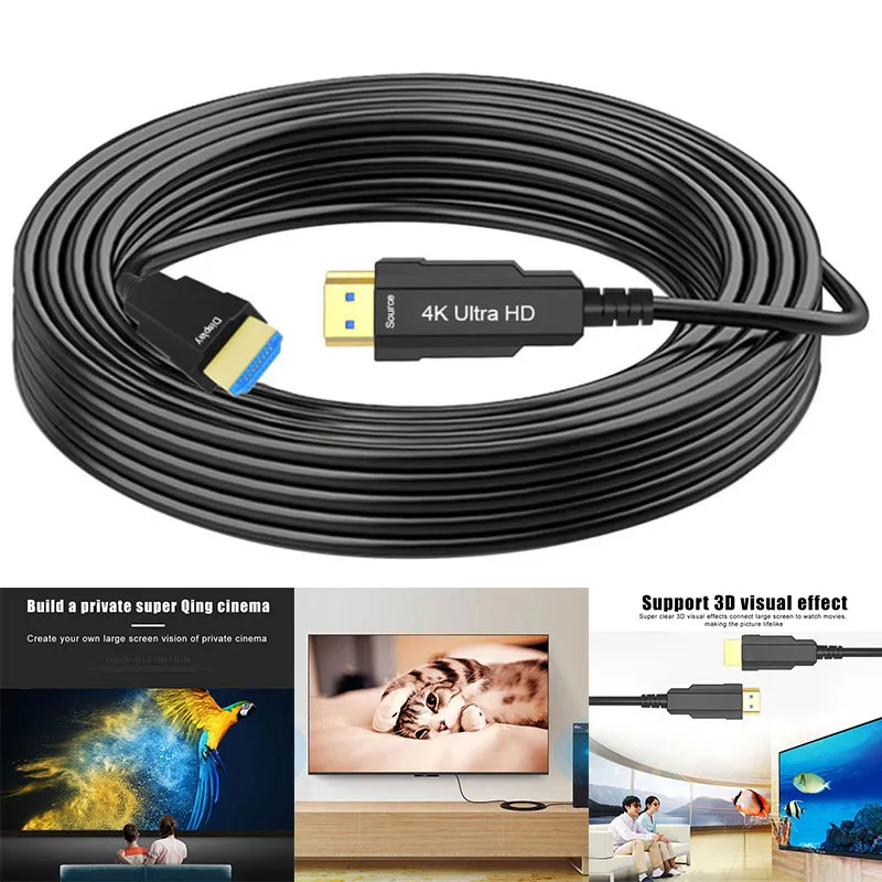 

HDMI Optical Fiber Cable 4K 60Hz 2.0 HD Zinc Alloy for Projector TV Computer VDX99