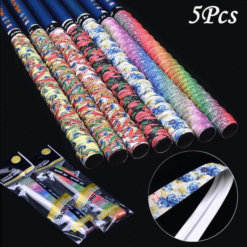 

5pc/set Anti-slip Absorb Sweat Racket Tape Handle Grip Sweat Band Tennis Badminton Glue for Racket Sweat Tape