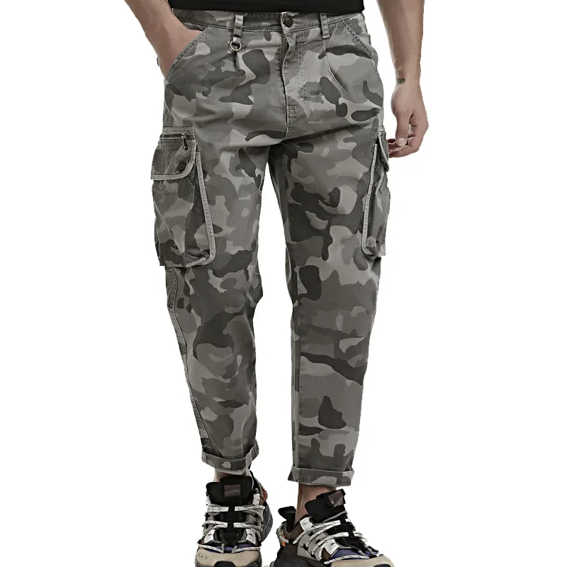 

2021 autumn new trousers overalls men's trousers camouflage European and American loose cotton men's outdoor leisure