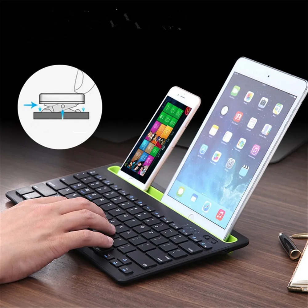 

MIni Bluetooth Keyboard With Phone Holder Wireless Keyboard For Tablet/Laptop/phone,Compatible with IOS/Windows/Android