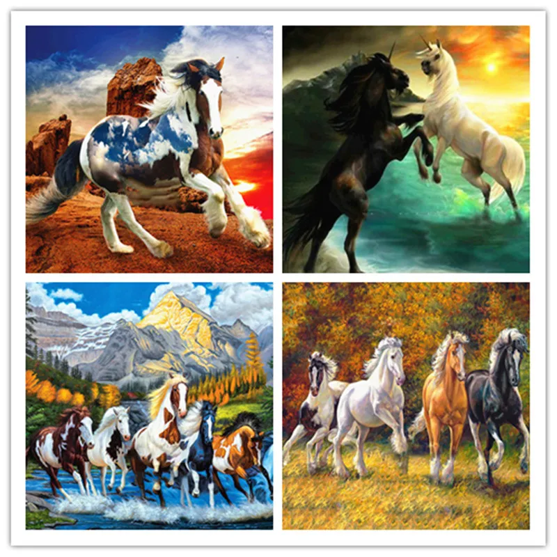 Новая Алмазная вышивка сделай сам животное лошадь крестиком полная картина