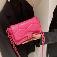 small flap bag thick chain shoulder bag for women brand designer handbags 2021 new black pu leather crossbody bag cute cloud bag