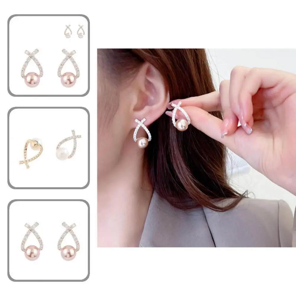 

Women Earrings Imitation Pearl Wear-resistant Lightweight Korean Style Stud Earrings Stud Earrings Women Stud Earrings