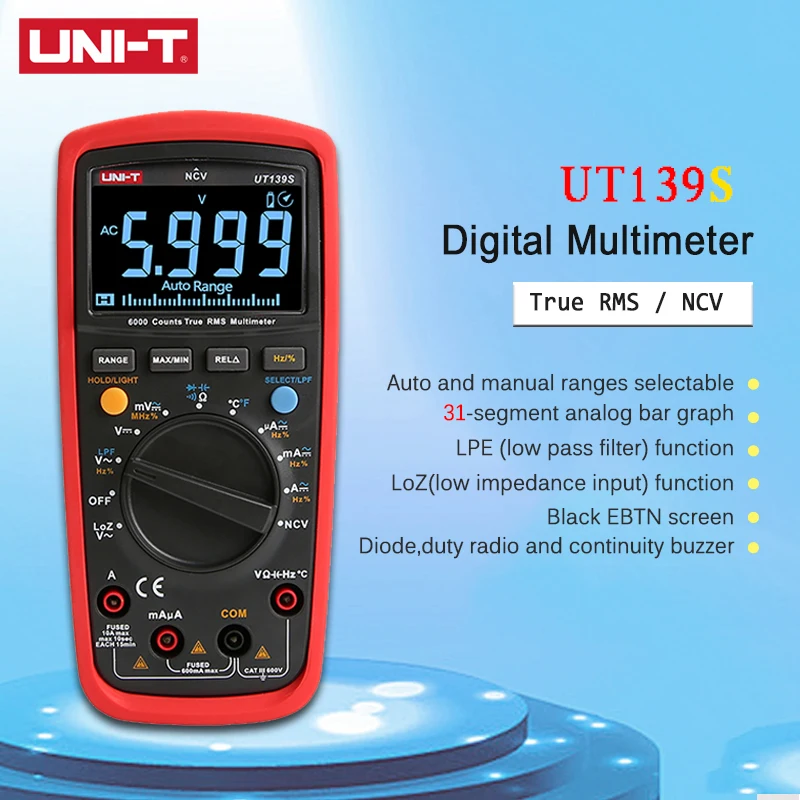 UNI-T UT139 Series High Precision Digital Multimeter UT139C  UT139S True RMS Auto Range NCV Temperature Res Freq Test