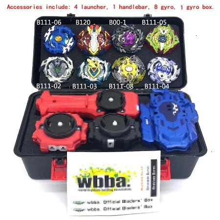 8pcs launcher box B148 Beyblade Burst Bey Blade игрушка металлическая Funsion Bayblade набор коробка для хранения с ручкой пусковая пластиковая коробка игрушки для детей - Цвет: 8pcs launcher box