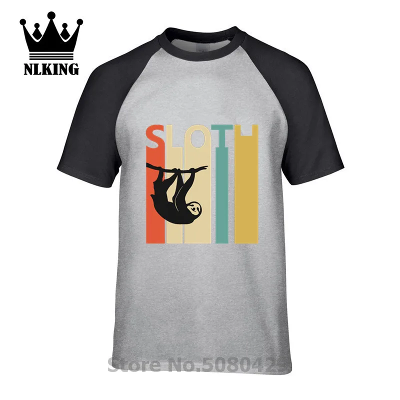 Vintage Sloth Gift Japanese Anime T-shirts Men monkey humor boy girl 3 T-Shirts Hakuna sloth Short Sleeve O-Neck tees | Мужская одежда