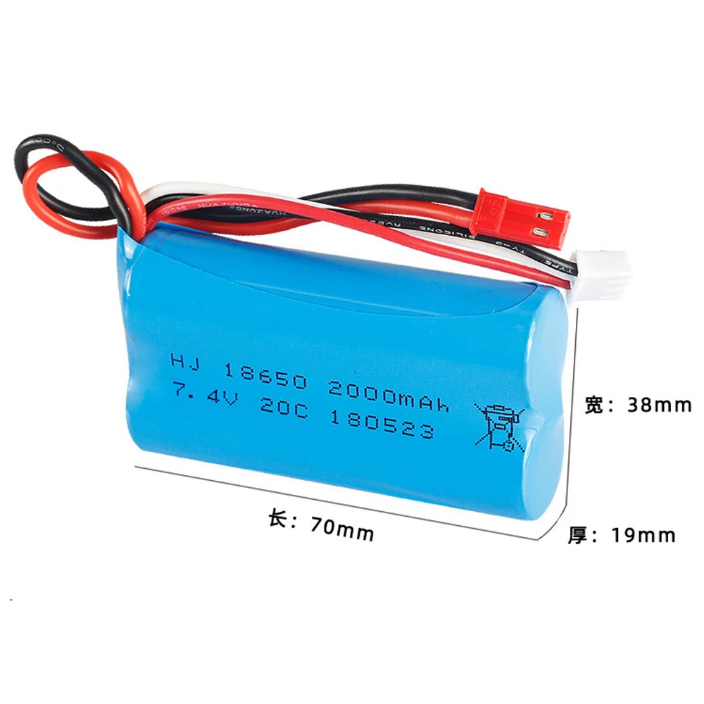 7.4v 2000 mAh 20C High Rate Li Po Lipolymer High Rate Rechargeable Battery 18650 For Drone Quadcopter Helicopter JST+3Pin Plug images - 6