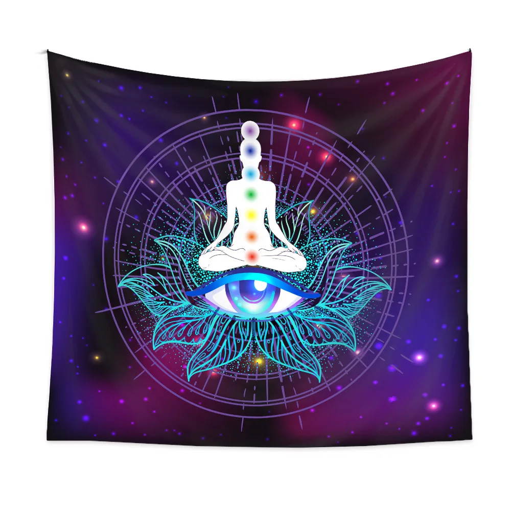 

Indian Yoga Statue Tapestry Wall Covering Living Room Mandala Psychedelic Witchcraft Tapestries Wall Hanging Hippie Boho Decor