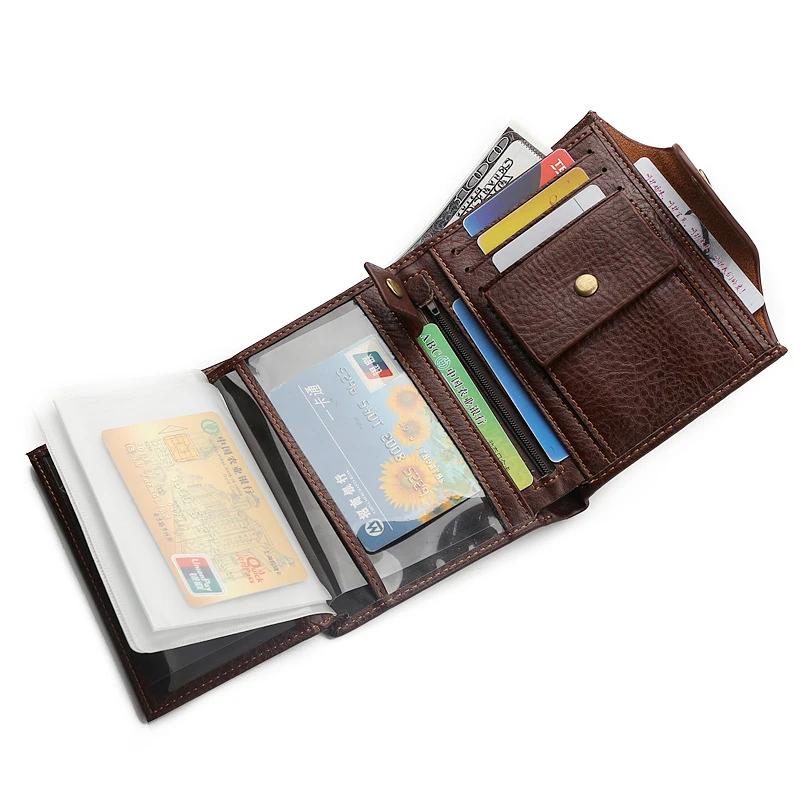 

Wallet Men's Tri-Fold Passport Clamp Multi-function Vertical Passport Bag