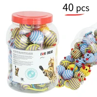 nylon braided mouse funny cat toy simulation mice colorful rope pet kitten interactive train palying bell scratch bite 40 sets