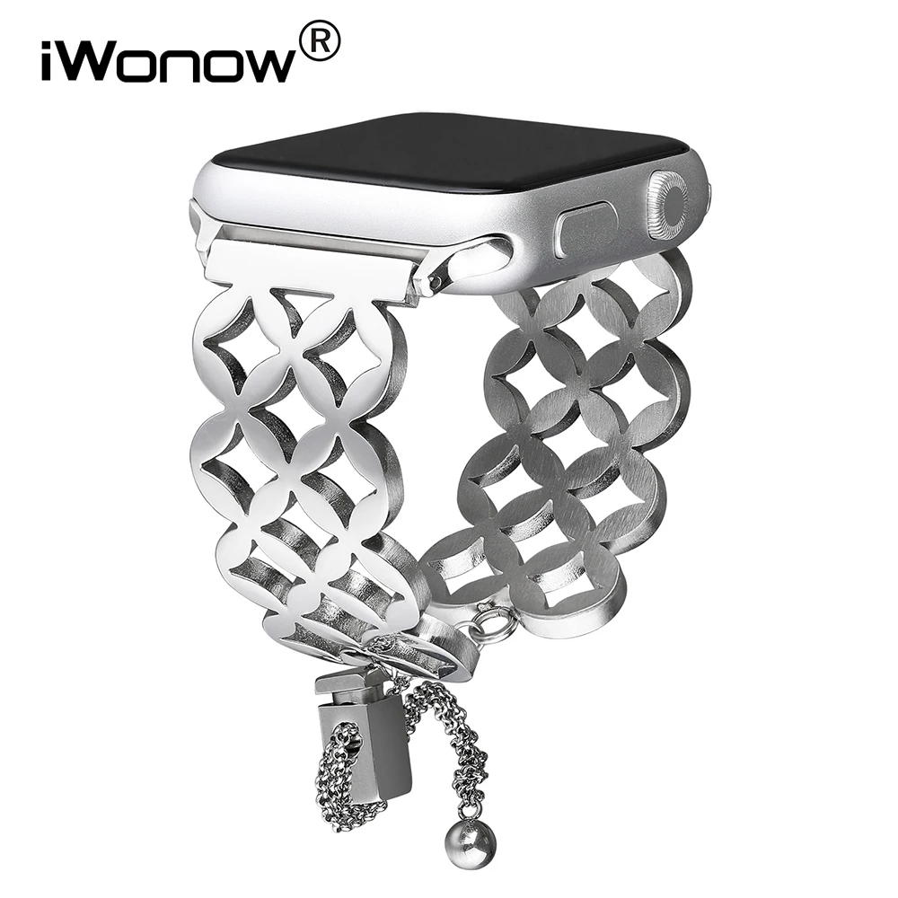 

Women Bling Stainless Steel Watchband for iWatch Apple Watch 44mm 40mm 42mm 38mm Series 5 4 3 2 1 Feminine Band Wrist Strap Belt