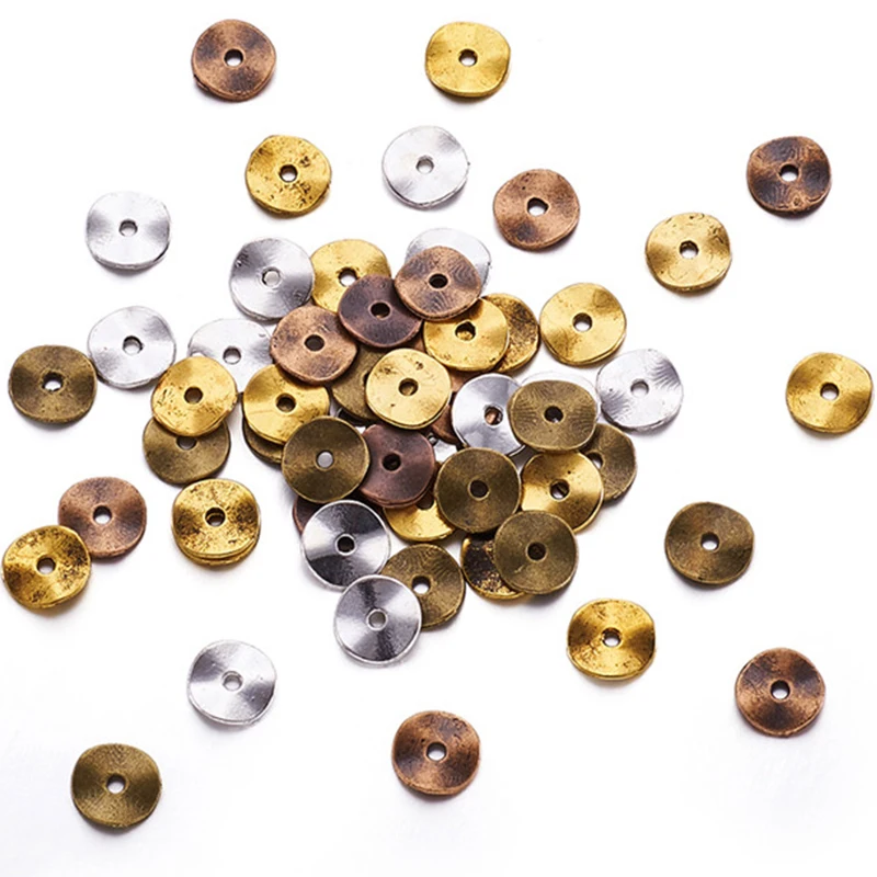 Плоские бусины разделители из металлического сплава для изготовления ювелирных