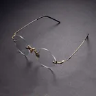 Очки без оправы, круглые гибкие титановые дужки, оправа для очков, повседневные оптические очки по рецепту при близорукости, пресбиопическая оправа