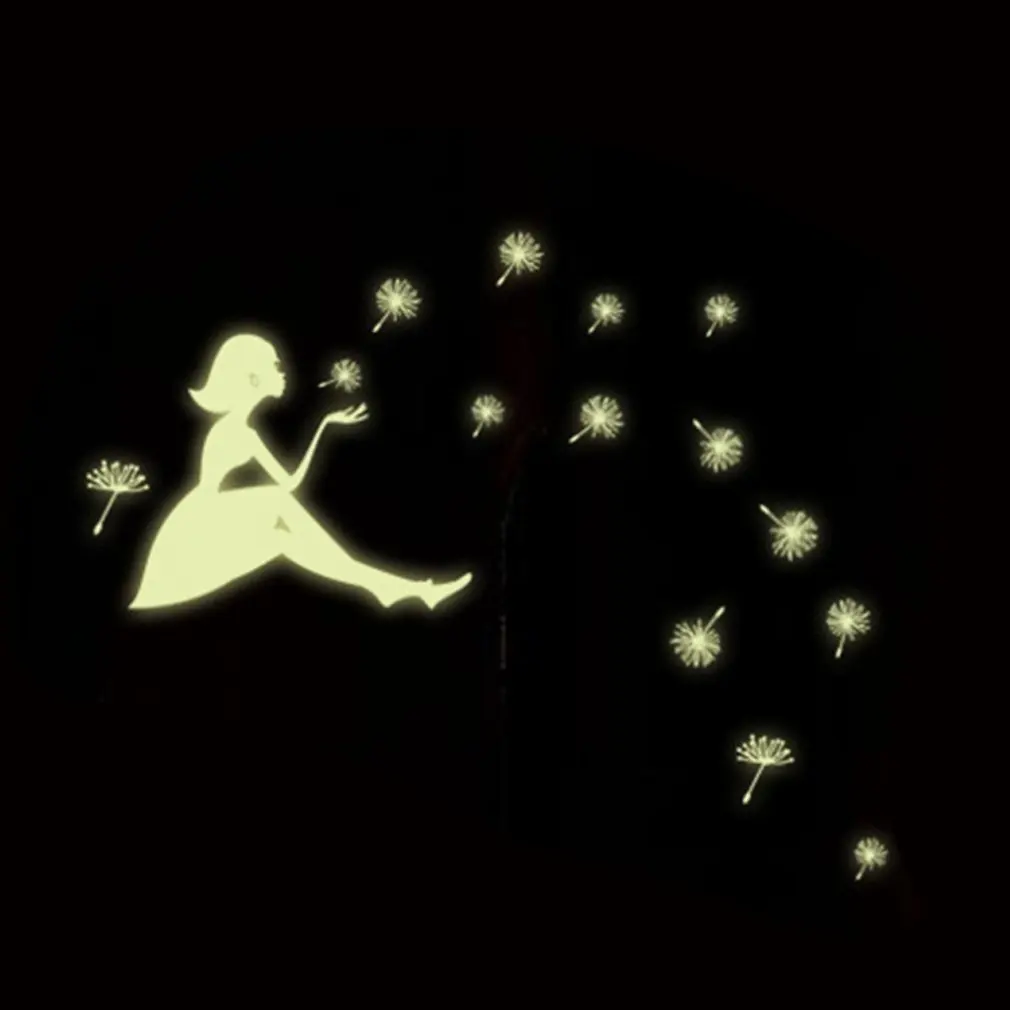 2018 домашний декор супер сделка Светящиеся в темноте настенные стикеры Одуванчик