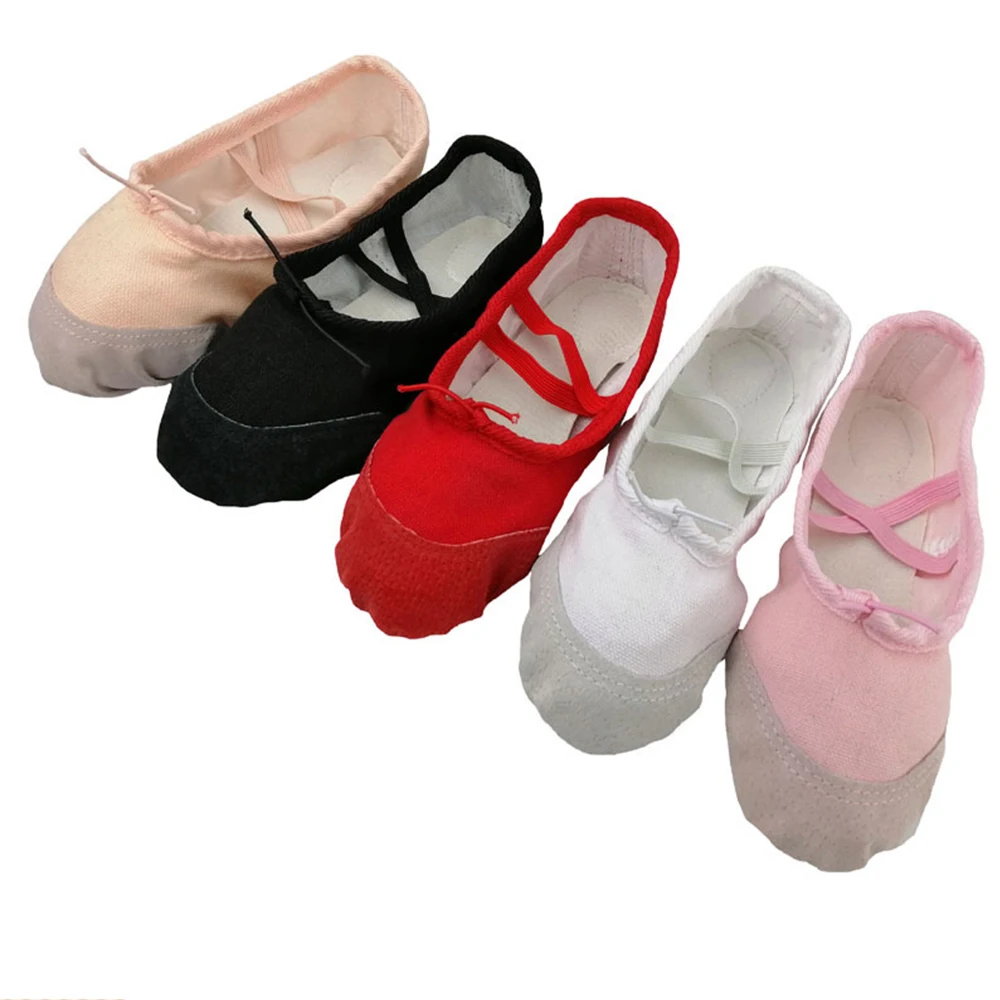 Профессиональные Балетные балетки Танцевальная обувь парусиновая на плоской