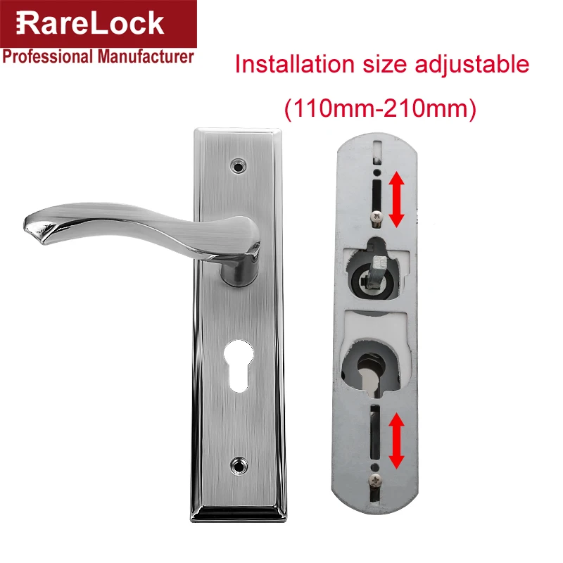 Rarelock современный простой дверной замок с нержавеющей ручкой, несколько размеров, для спальни, ванной комнаты, деревянная дверная фурнитура, регулируемый Шаг hh