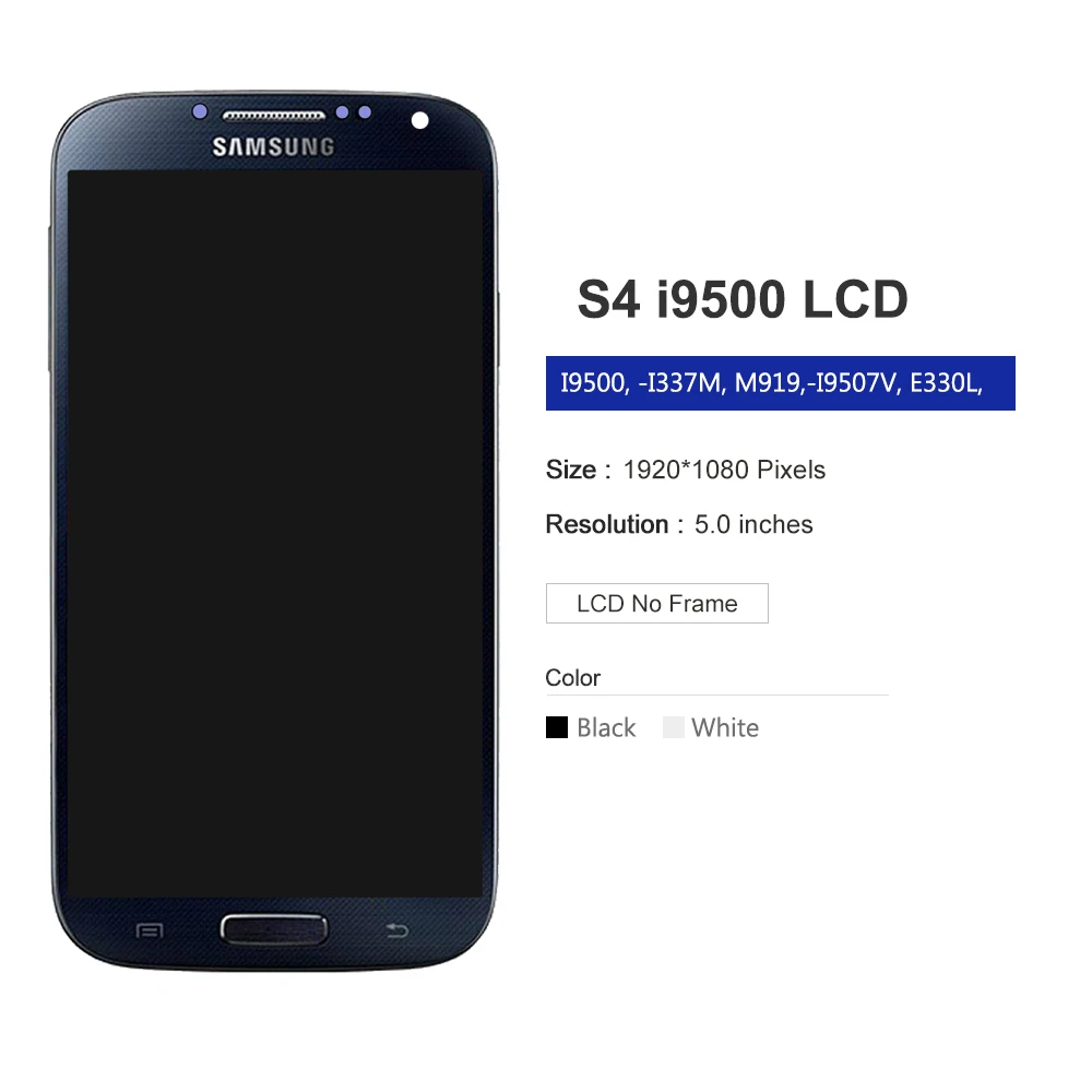Бесплатная доставка ЖК-дисплей 5 0 дюйма для Samsung Galaxy S4 i9500 i9505 сенсорный экран с