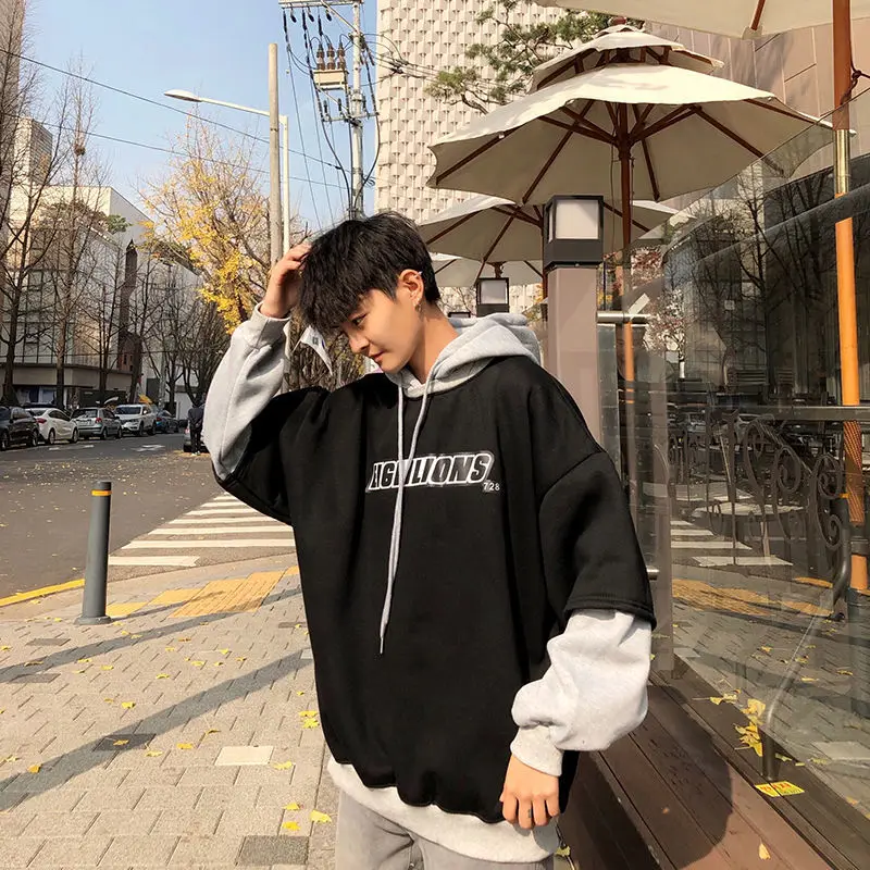 

Free Shopping Hooded Men's Loose Korean-Style Students All-match Harajuku Style Clothes Brushed and Thick Hoodie