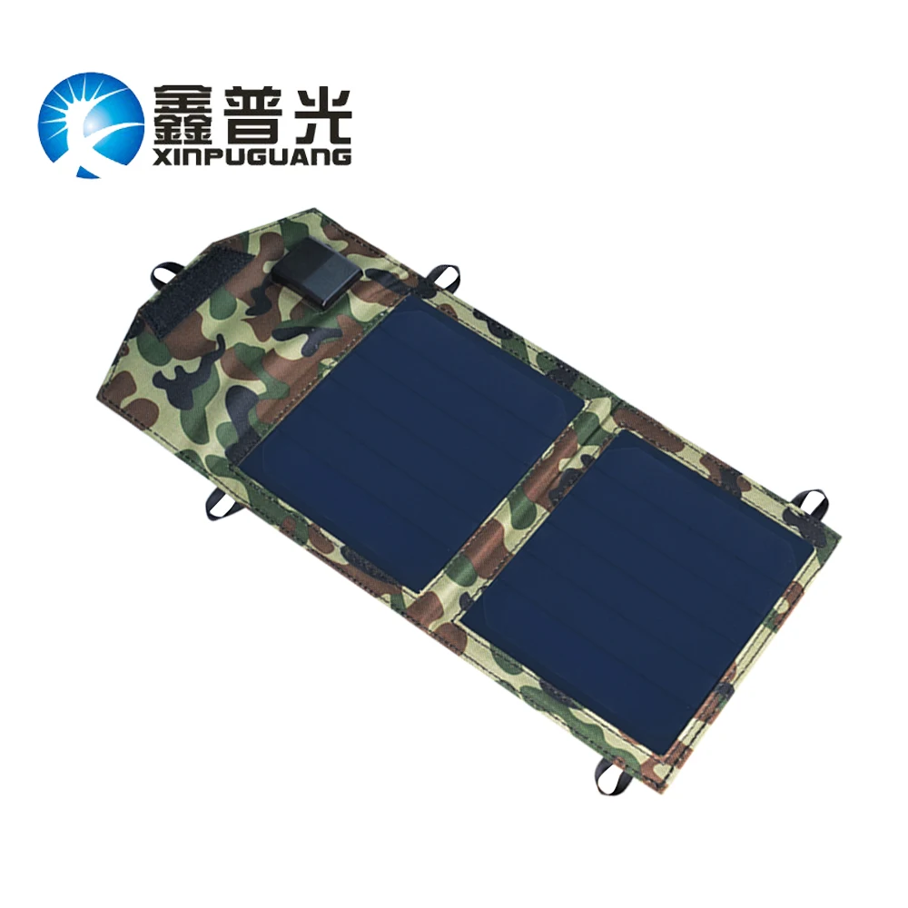 Xinpuguang 7 Вт 5 В портативная солнечная панель гибкое складное зарядное устройство двойной usb для мобильного смартфона iphone батарея Открытый Туризм