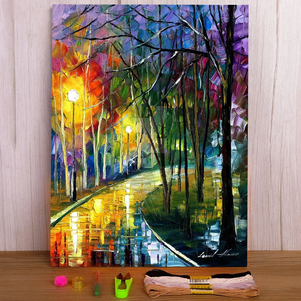 

Night Rain Pre-Printed 11CT Cross Stitch Patterns Embroidery DMC Threads Handmade Sewing Handicraft Handiwork Wholesale Needle