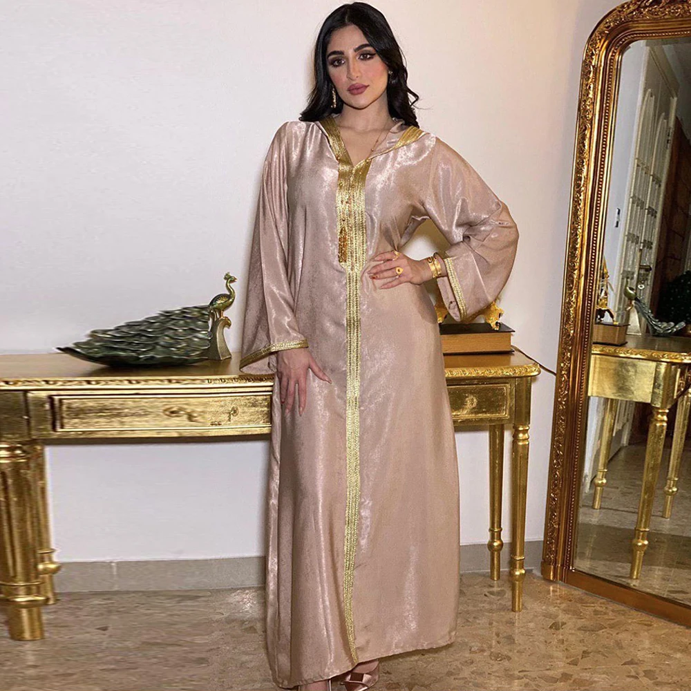 Модное шелковое бархатное мусульманское платье Abaya из Дубая женское длинное