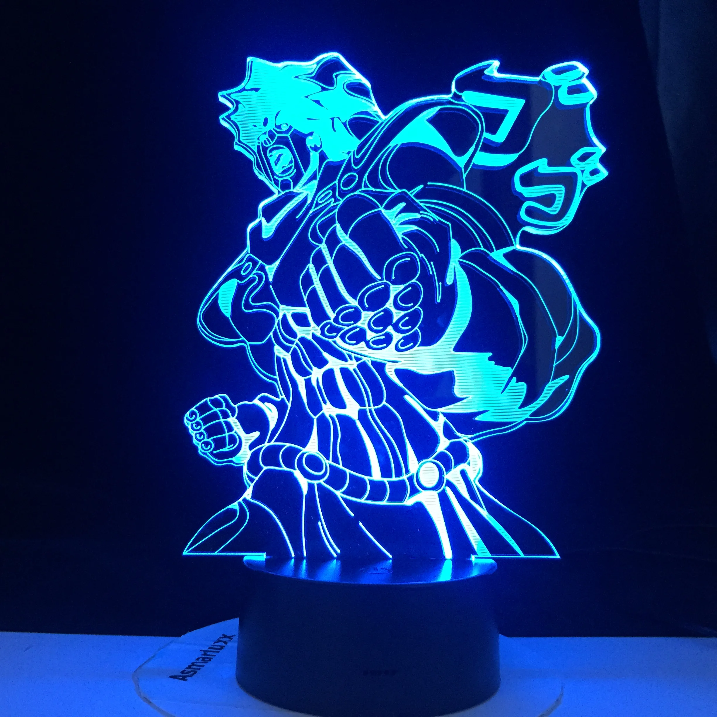 

Jojo's Bizarre Adventure Star Platinum Japanese Anime Remote Table Lamp for Children 3D Led 7 Colors Light Cartoon Home Gift