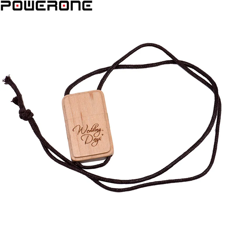 USB флеш накопитель POWERONE деревянный с веревкой 4 64 Гб|USB флэш-накопители| |