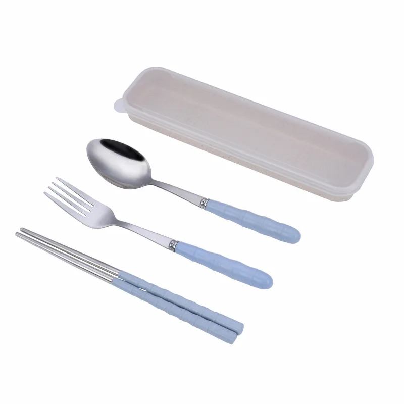 3 шт. нержавеющая сталь палочки для еды ложка вилка набор посуды портативная