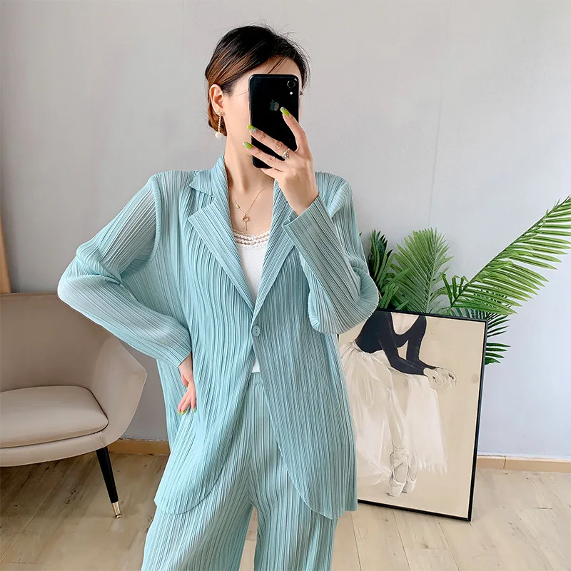 Changpleat новые женские деловые костюмы осень 2021 miяка плиссированные модные с