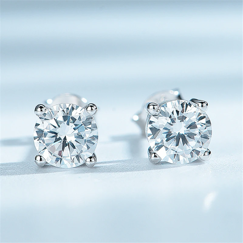 DY 925 пробы серебряные серьги с кубическим цирконием родиевое покрытие трендовые