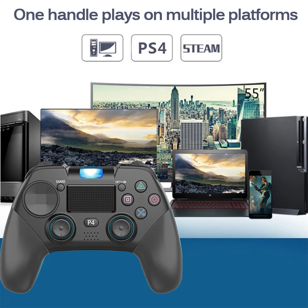 Беспроводной геймпад Bluetooth 4 0 Вибрационный сенсорный экран контроллер для PS4 ПК