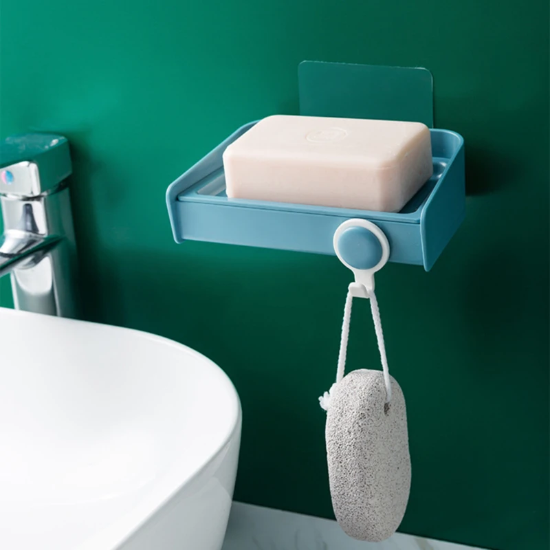 Мыльница без дырочек двухслойная мыльница ванная комната монтируемая сливная