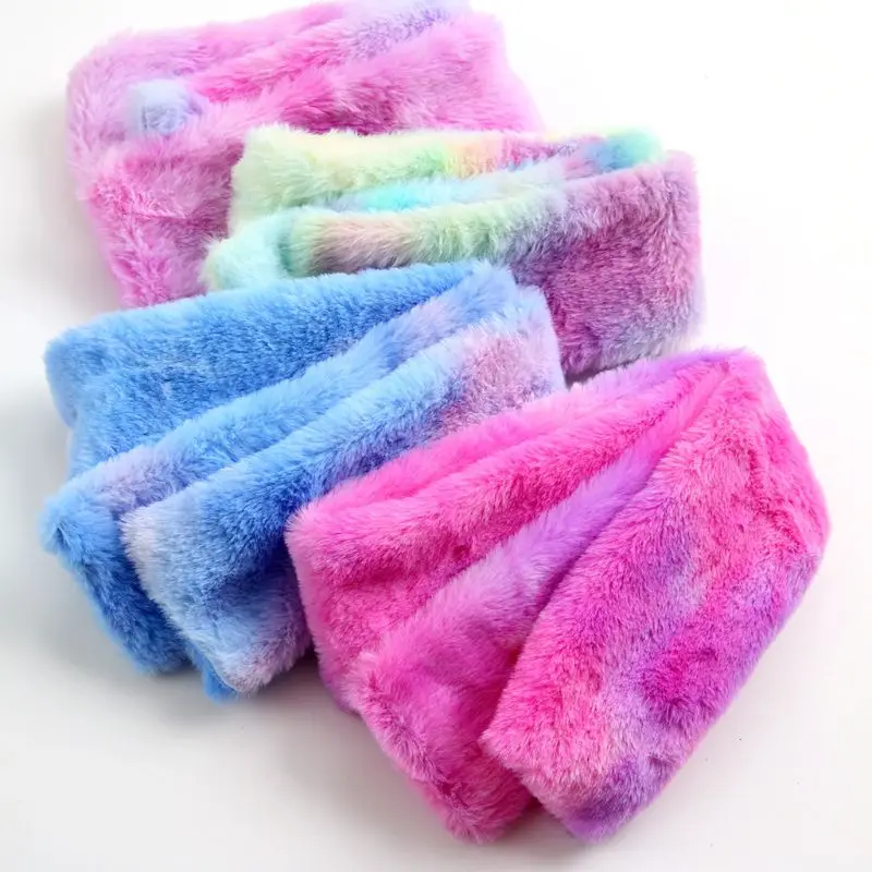 

Children Winter Plush Cross Collar Scarf Kids Gradient Color Wrap Neck Warmer